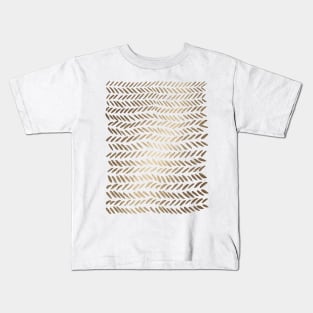 Metallic knitting pattern - gold Kids T-Shirt